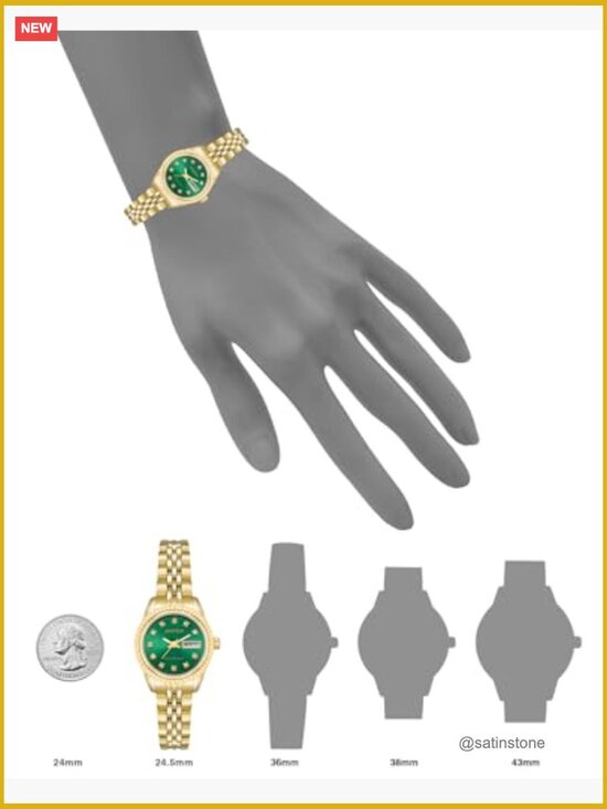 Genuine Crystal Accented Bracelet Watch - Analog Quartz, Foldover Clasp, main image 6